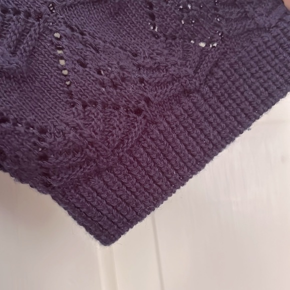 Travel Pointelle Cardigan Sweater Knit Signature Robbie Bee Petite PL Like New - Picture 7 of 11